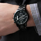 Customizable Engraved Black Chronograph Watch for Father, Son, Brother, Husband, Grandson, Grandfather