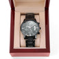Customizable Engraved Black Chronograph Watch for Father, Son, Brother, Husband, Grandson, Grandfather