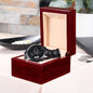 Customizable Engraved Black Chronograph Watch for Father, Son, Brother, Husband, Grandson, Grandfather