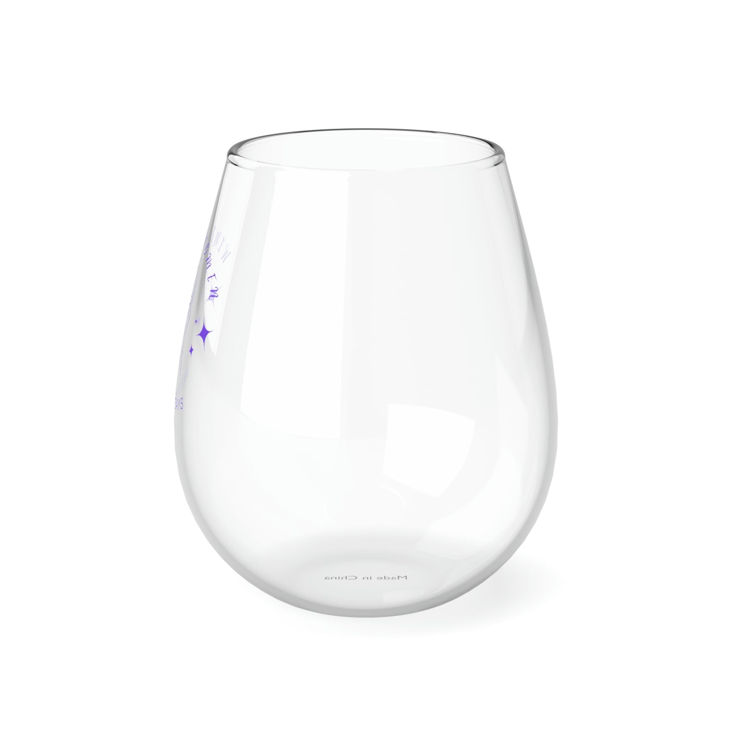 SPECIAL REQUEST ORDER: (script font) Wine and Women Wednesdays - Stemless Wine Glass, 11.75oz