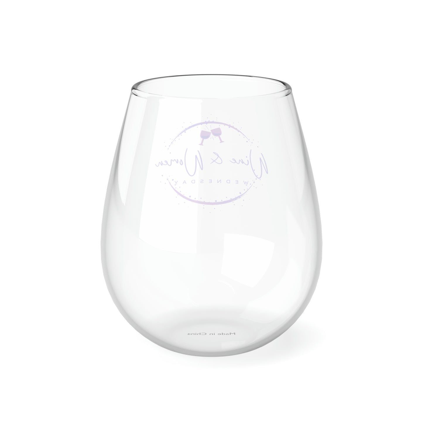 SPECIAL REQUEST ORDER: (circle with 2 glasses) Stemless Wine Glass, 11.75oz