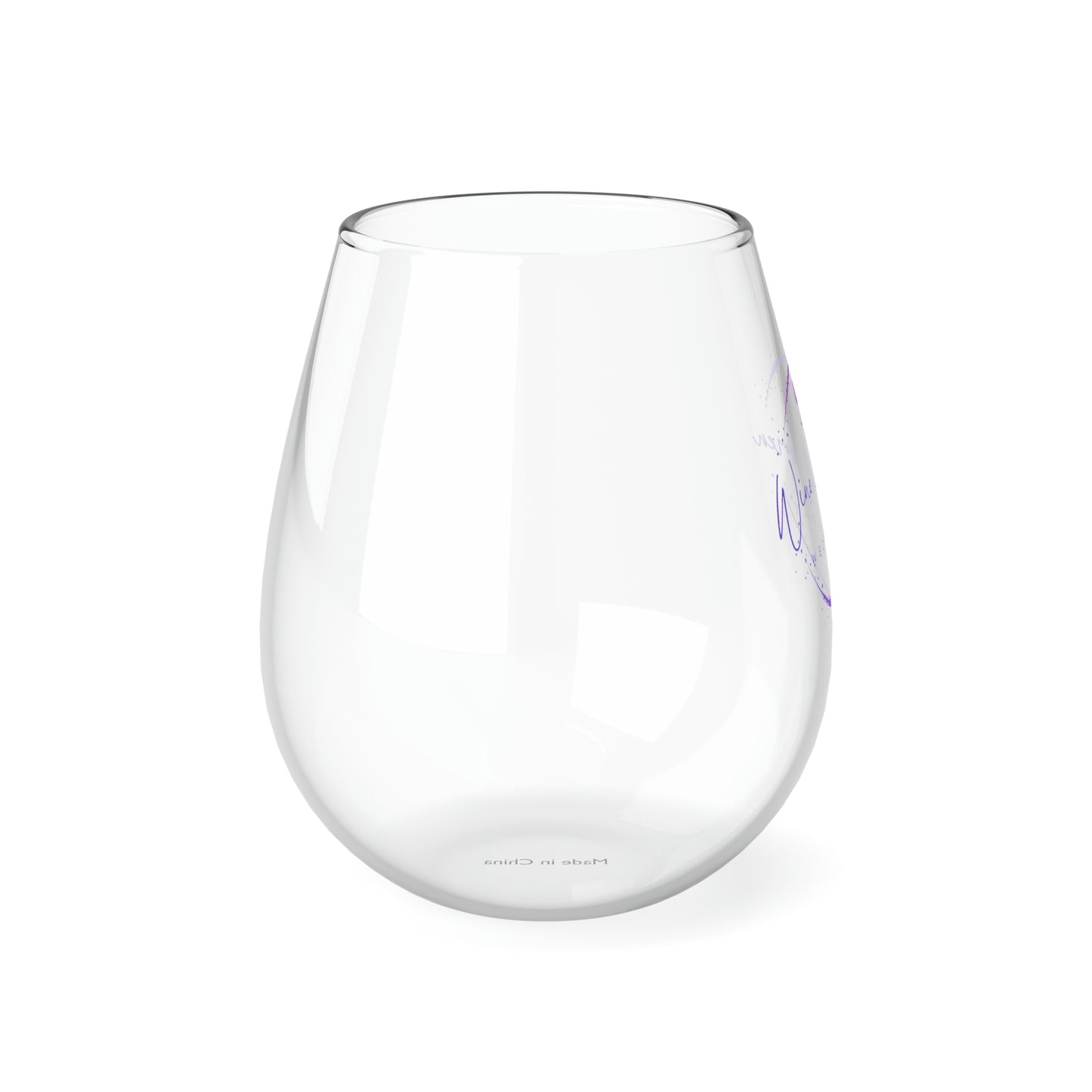 SPECIAL REQUEST ORDER: (circle with 2 glasses) Stemless Wine Glass, 11.75oz